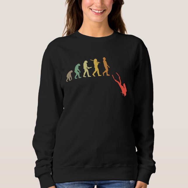 Sudadera Retro De Evolución De Buceo Para Los Buceadores 1 (Anverso)