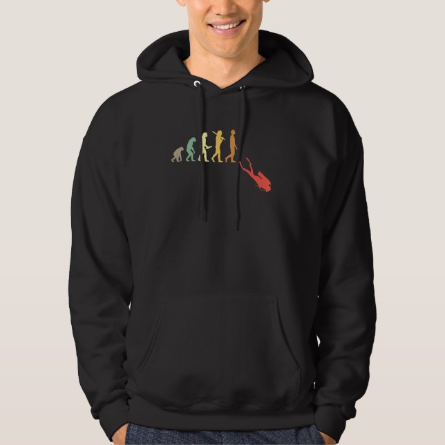 Sudadera Retro De Evolución De Buceo Para Los Buceadores 1 (Anverso)