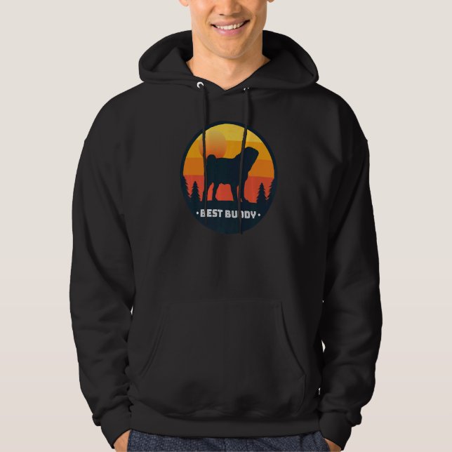 Sudadera Retro de perro de pug (Anverso)