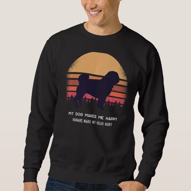 Sudadera Retro de perro de pug 8 (Anverso)