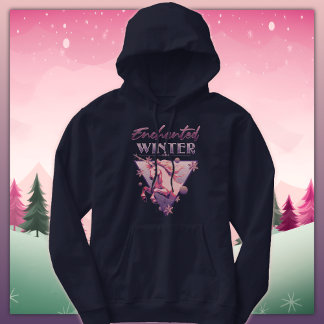 Sudadera Retro de unicornio rosa de invierno encantado