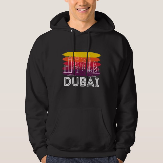 Sudadera Retro del Skyline de Dubai Emiratos Árabes Unidos  (Anverso)