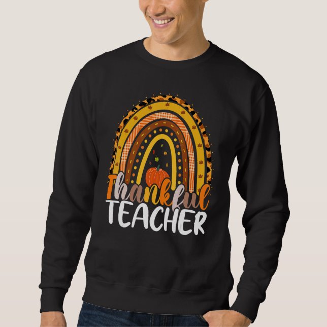 Sudadera Retro Día de Acción de Gracias Profesor Agradecido (Anverso)