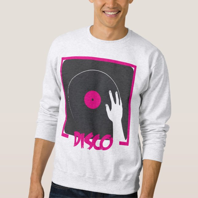 Sudadera Retro Disco Vinyl Record Design (Anverso)