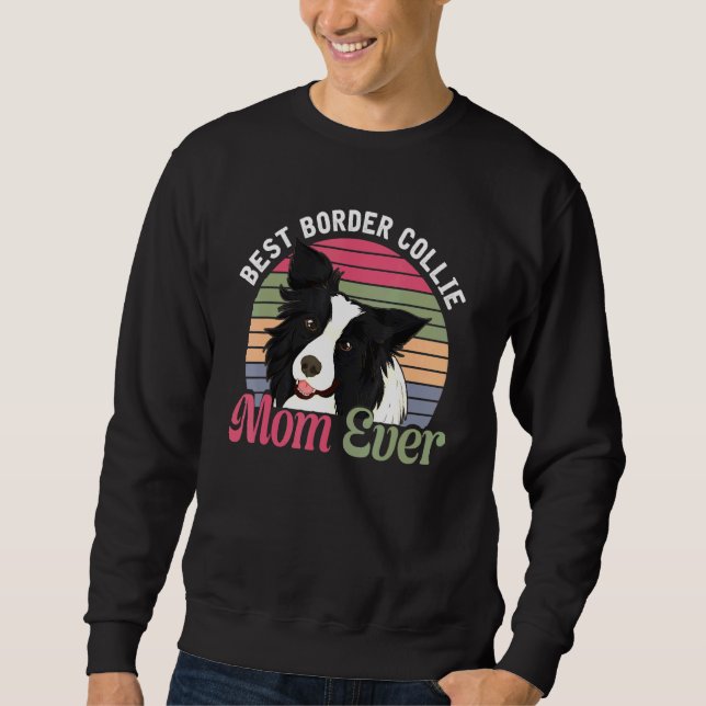 Sudadera Retro Dog Mom Animal Día de la Madre Border Collie (Anverso)
