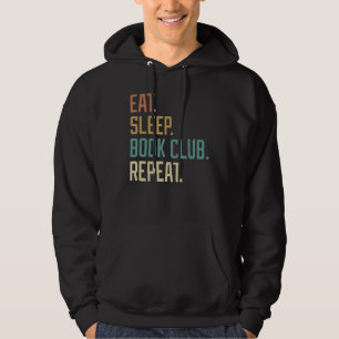 Sudadera Retro Eat Sleep Book Club Repetir la cosecha