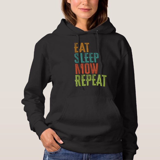 Sudadera Retro Eat Sleep MOW Repetir Lawrence Mower Grass G (Anverso)