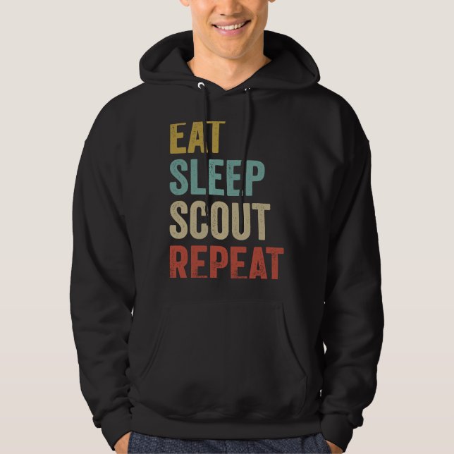 Sudadera Retro Eat Sleep Scout Boy Scouting Leader (Anverso)