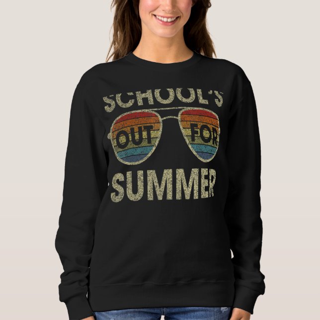 Sudadera Retro El Último Día De Las Escuelas En Verano (Anverso)