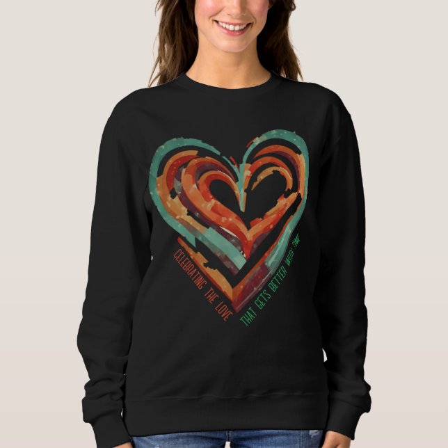 Sudadera Retro en forma de corazón (Anverso)