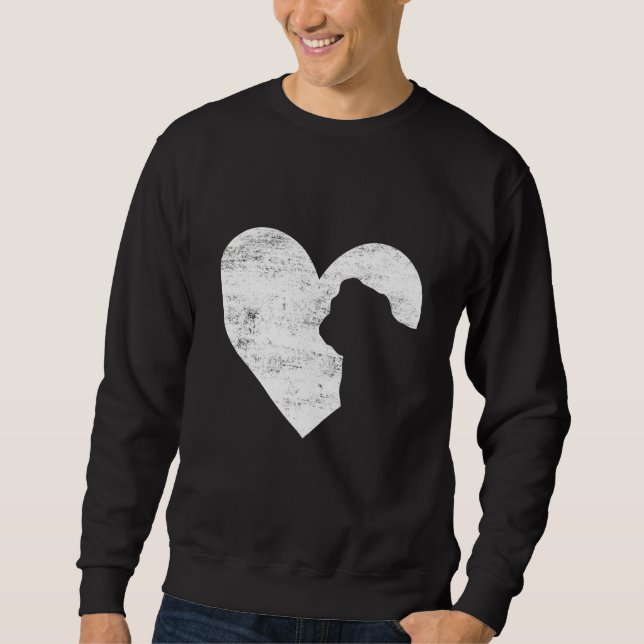 Sudadera Retro English Bulldog Dog Heart Valentine's Day Do (Anverso)