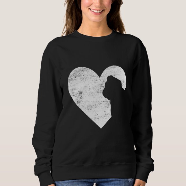Sudadera Retro English Bulldog Dog Heart Valentine's Day Do (Anverso)