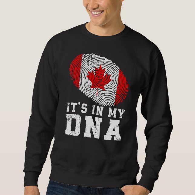 Sudadera Retro está en mi ADN patriótico bandera de Canadá (Anverso)