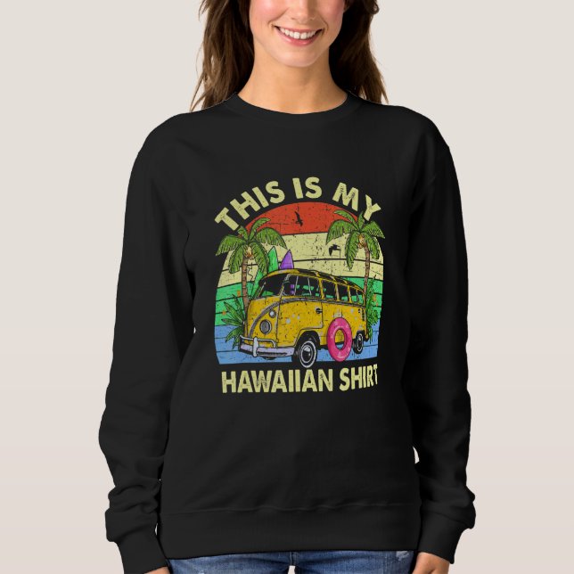 Sudadera Retro Este Es Mi Tropical De Verano De Camping De  (Anverso)