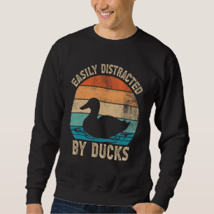 Sudadera Retro Fácilmente Distraído Por Patos Pato