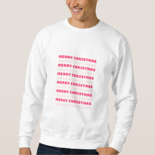 Sudadera Retro Feliz Navidad Pink Holiday Decppy Preppy