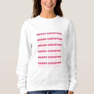 Sudadera Retro Feliz Navidad Pink Holiday Decppy Preppy