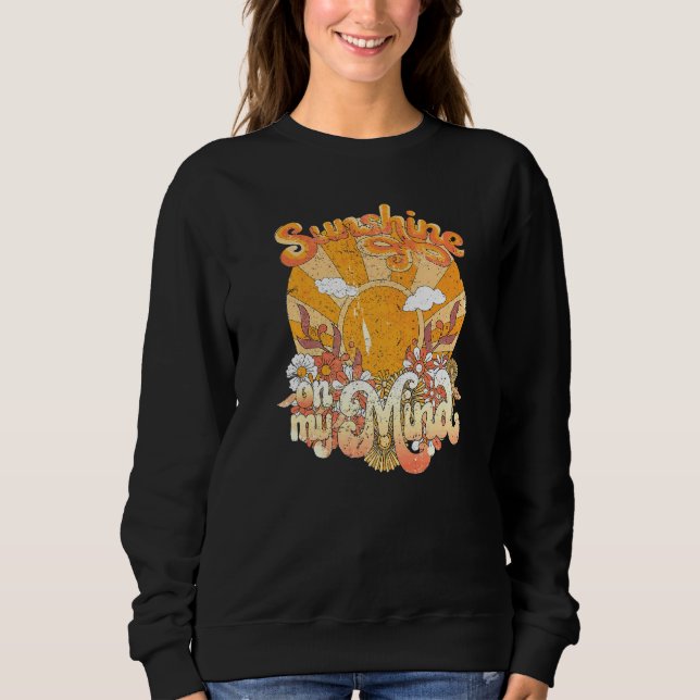 Sudadera Retro Floral Arcoíris Sol En Mi Mente Paz Hip (Anverso)