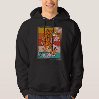 Sudadera Retro Florecimiento de cerezo animal de gato salva