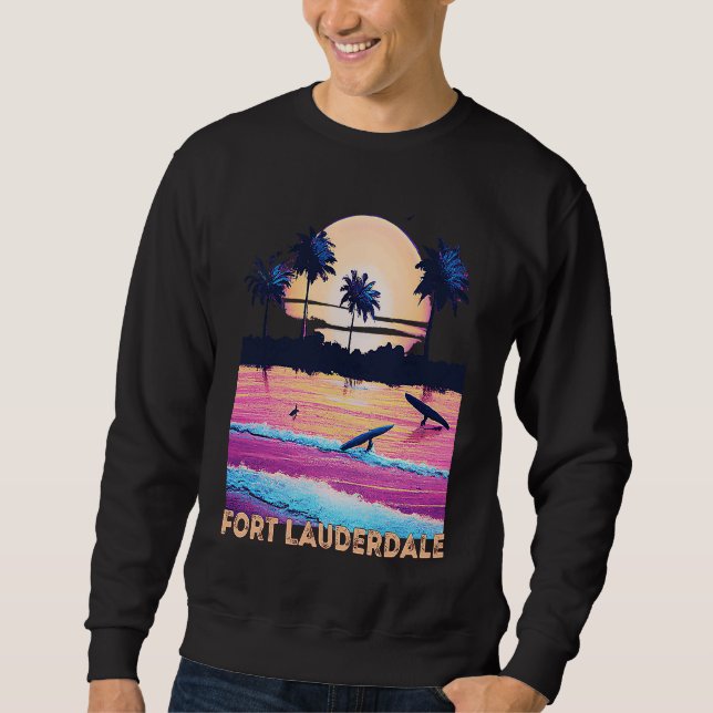 Sudadera Retro Fort Lauderdale Florida Souvenir Surf (Anverso)