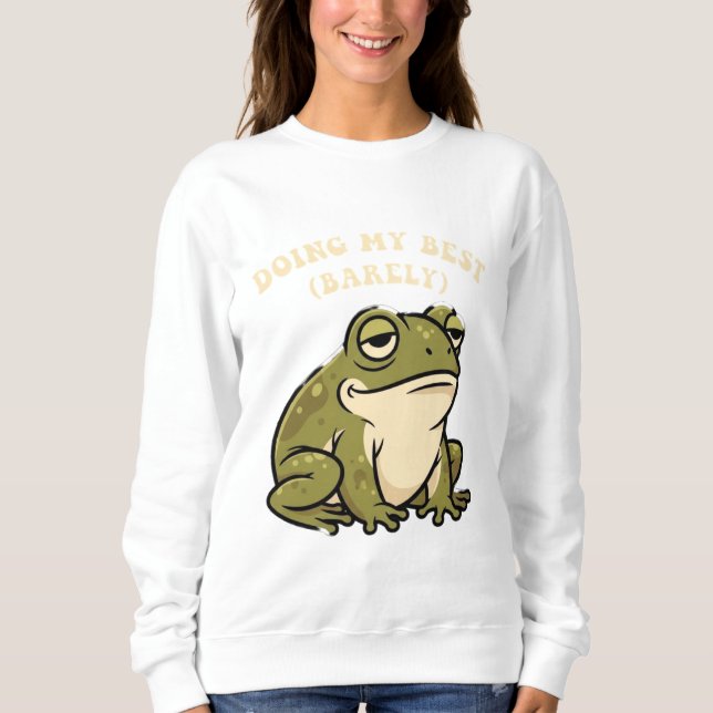 Sudadera Retro Frog Doing My Best Women’s Sweatshirt (Anverso)
