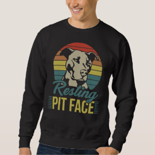 Sudadera Retro Funny Pit Bull Pit Face Dog Lover Cute Pitbu