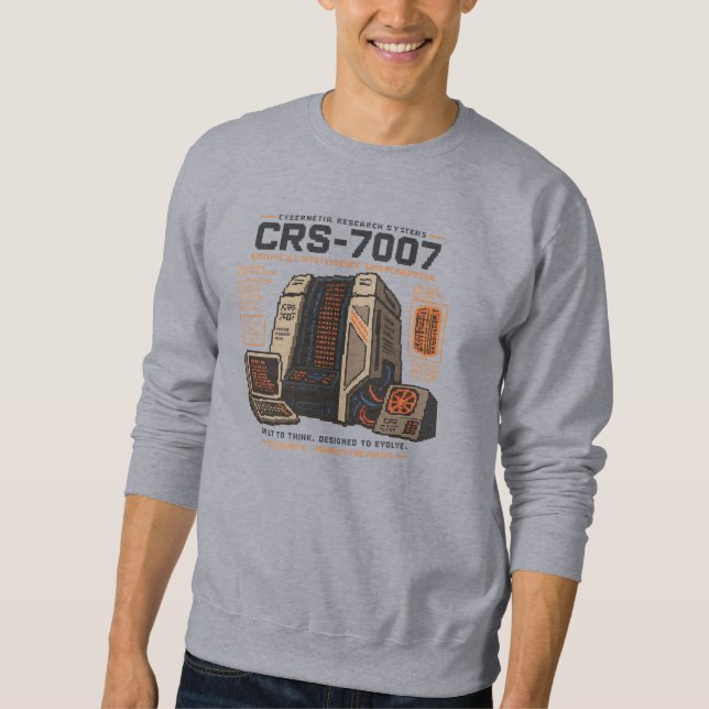 Sudadera Retro Futurista Robot de IA Computadora Vaporwave  (Anverso)