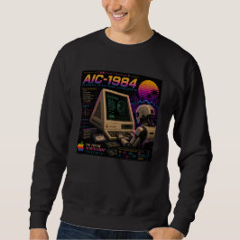Sudadera Retro Futurista Robot Informático AI Vaporwave Neo
