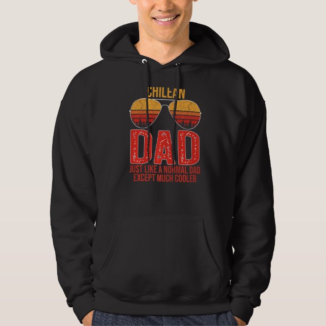 Sudadera Retro gafas de sol de papá chileno padre de Chile (Anverso)