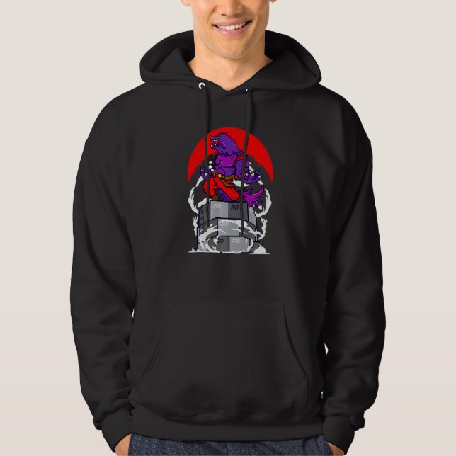 Sudadera Retro Gamer 8 bit Werewolf Howling Moon Wolf Man V (Anverso)
