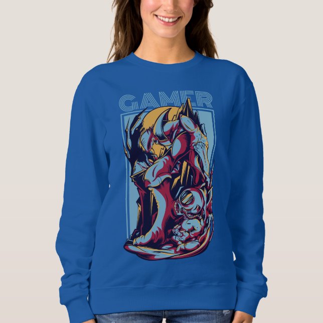 Sudadera Retro Gamer Alien Monster Vintage Arcade Graphic  (Anverso)