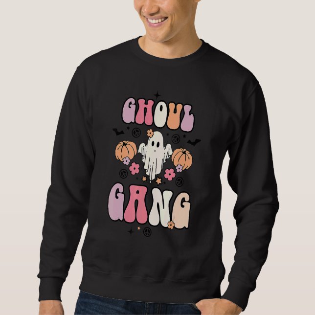 Sudadera Retro Ghoul Gang Groovy Hey Boo Pumpkin Boo Crew H (Anverso)