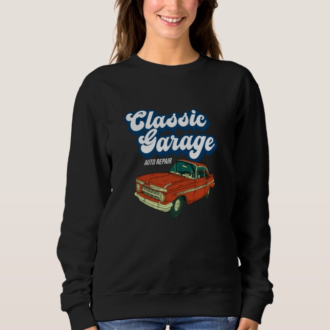 Sudadera Retro Graphic Car Car Mechanic Vehicle Technician  (Anverso)