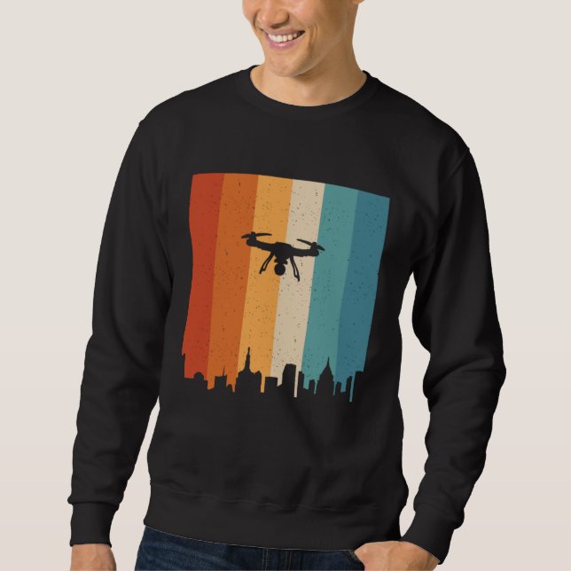Sudadera Retro Graphic Drone Flying Quadcopter Pilot RC Dro (Anverso)