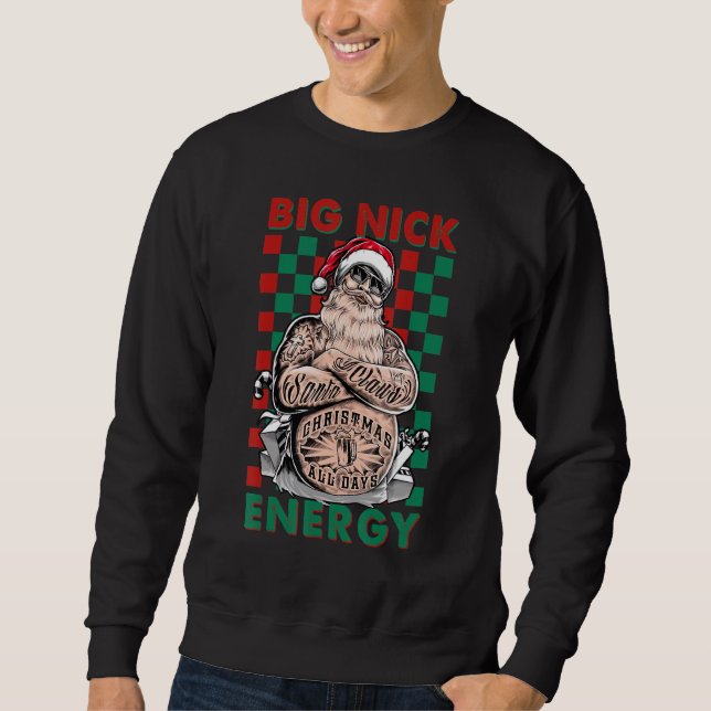 Sudadera Retro Groovy Big Nick Energy Santa Christmas Trend (Anverso)