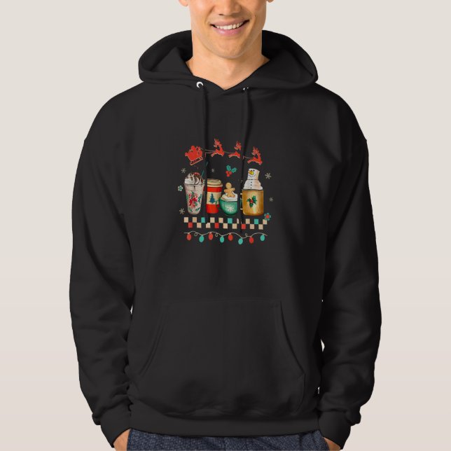Sudadera Retro Groovy Christmas Coffee Women Winter Cozy Xm (Anverso)