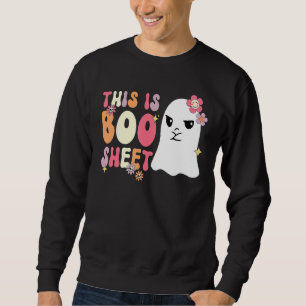 Sudadera Retro Groovy Cute Ghost Sombró Halloween Esto Es B