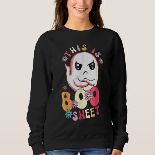 Sudadera Retro Groovy Cute Ghost Sombró Halloween Esto Es B