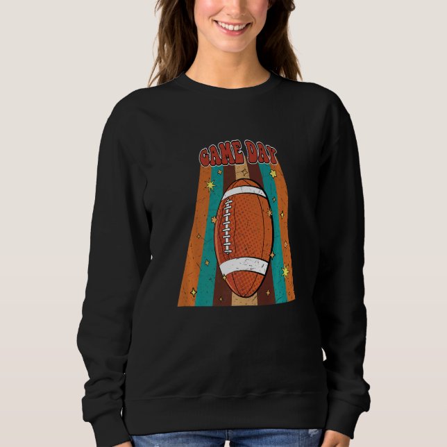Sudadera Retro Groovy Football Game Day Family Matching Foo (Anverso)