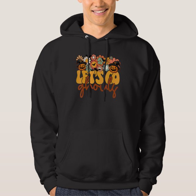 Sudadera Retro Groovy Halloween Vamos Gente Fantasma Boho F (Anverso)