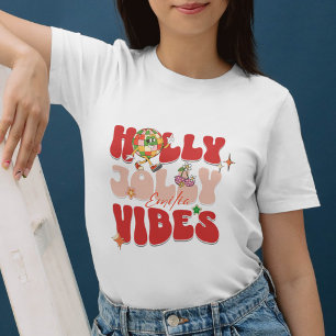 Sudadera Retro Groovy Holly Jolly Vibes Red Navidad Nombre
