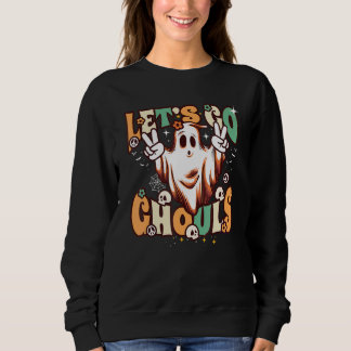Sudadera Retro Groovy Let's Go Ghouls Halloween Ghost Outfi