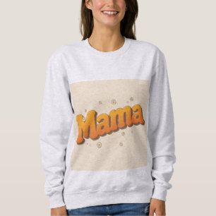 Sudadera Retro Groovy Mama Letras Burbuja Años 70 Día de la