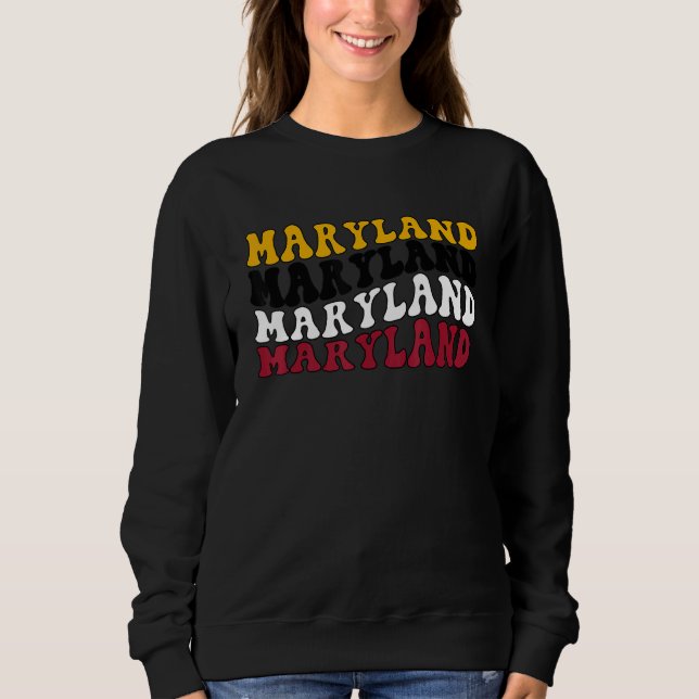 Sudadera Retro Groovy Maryland State Home I Love Maryland F (Anverso)