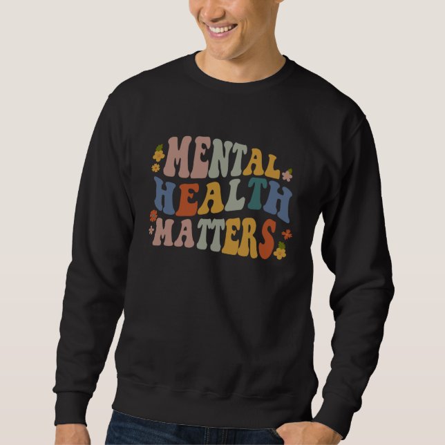 Sudadera Retro Groovy Mental Health Matters Therapist Psych (Anverso)