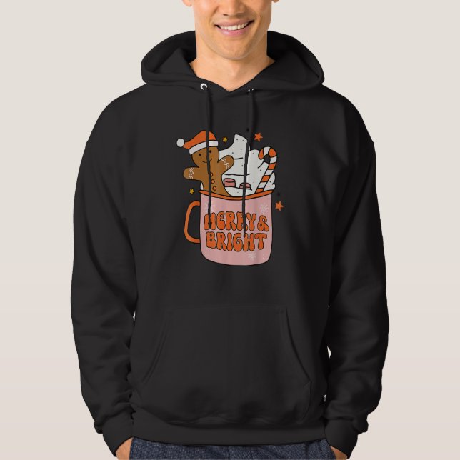 Sudadera Retro Groovy Merry Y Gingerbread Christma (Anverso)