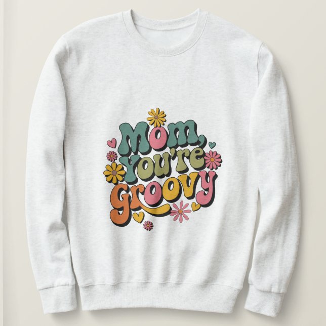 Sudadera Retro Groovy Mom 02 (Anverso del diseño)