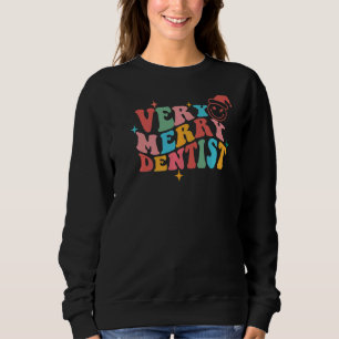Sudadera Retro Groovy Muy Merry Dentist Smile Face Christm