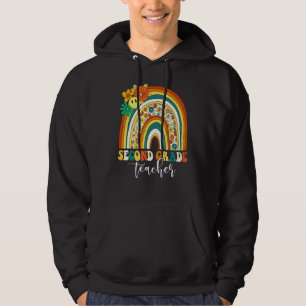 Sudadera Retro Groovy Profesora de Segundo Grado Arcoiris E