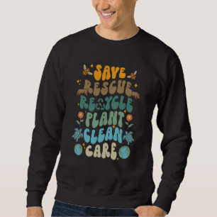 Sudadera Retro Groovy Salva Abejas Rescata Animales Recicla